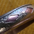 Vntg Bangle Bracelet Engraved Gold Plated Brass Copper  Unique Beautiful Ooak