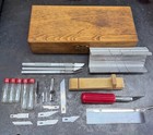 X-acto vtg  Wooden Box With Rare Aluminum Miter Saw And Extra Blade Storage