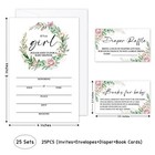 It s A Girl Baby Shower Invitations Floral Greenery Wreath Fill-in Invites Fo   