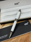 Montblanc John F Kennedy Ballpoint Pen White Silver Premium Luxury Gift Box Nib 