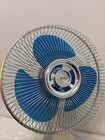 Vintage Lasko 12    Oscillating Blue Blades Desk Fan 3 Speed Type 12 Works Vg
