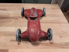 Antique 1930s Streamlined Pressed Steel Toy Race Car 