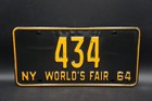 1964 New York License Plate - World s Fair Low   434