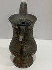 Antique 19thc Persian Qajar Tinned Copper Ewer Pitcher Engraved Folk Scene 8   