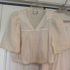 Vtg 1970s Sears Contemporary Corner White Eyelet Two Piece Midi Skirt Crop Top
