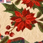 Christmas Bedspread Queen Size red Lightweight Quilt Set 3pcs christmas Floral P