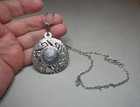 Vintage Mexican Sterling Silver Chain Pendant Necklace  3536