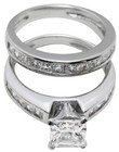 2 00 Ct Sterling Silver Rhodium Finish Cz Princess Solitaire Engagement Ring