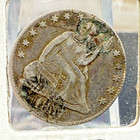 1867 Seated Liberty Quarter Silver Love Token   C p    Sp 1453