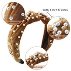 Willbond 3 Pieces Pearls Headband 3 Count  pack Of 1   Black  Gold  Beige