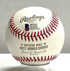 Brian Mccann Signed 2017 World Series Official Mlb Baseball Beckett D10260