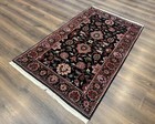 Indo Per sian Sarouk Rug 3x5  Black Traditional Oriental Carpet