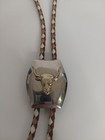 Vtg Bolo Tie Country Western Steer Head Cow Bull Cowgirl Cowboy
