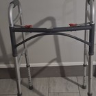 Silver Aluminum Adjustable Lightweight Folding Walking Frame With Hand Grips