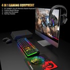 Wired Gaming Keyboard And Mouse Headset Combo rainbow Led Backlit Wired Keybo   