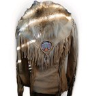 Vintage American Indian Deer Skin   Wolf Sioux Tribe Jacket