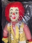 Ronald Mcdonald Plush Doll Toy Vinyl Plastic Face 11    Yarn Hair 1986 Vintage Tu