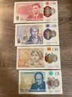   50   20   10   5 England Banknotes Circulated Q e ii    85 British Pounds Total 