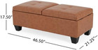 Lanister Faux Leather Upholstered Storage Ottoman Bench  Wooden Rectangular Otto