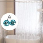 12 Pcs Bling Rhinestones Shower Curtain Hooks Bathroom Rolling Hooks Blue Green