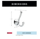 New Delta 79435 Linden Double Robe Hook     Chrome Finish