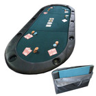 Foldable Poker Table Top With Cupholders And Padded Edges  Green