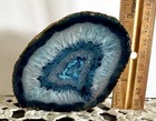 Beautiful Dyed   Polished Geode Agate Crystal Half With Flat Base