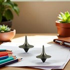 2 Pcs Silver Precision Spinning Top Metal Fidget Spinner Toy