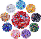 240 Pieces Assorted European Craft Beads Large Hole Lampwork Spacer Beads Colorf