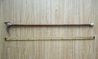 Vintage Antler Stag Horn Handle Cane Walking Stick  Silver Collar 35   Length