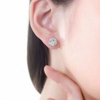 Silver Plated Stud Earrings For Women Fashion Jewelry Set Lab-created