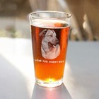 Custom Pet Portrait Pint Glass - Engraved Your Favorite Dog Or Cat Photos