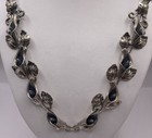 Vintage  925 Taxco Mexico Sterling Silver Calls Lilly Chunky Necklace 63  7g