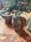 Awesome Primitive Twiggy Pine Christmas Tree Old Early Wood Wagon Wheel Hub