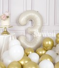 40 Inch Cream White Large 3 Number Balloons Big Foil Helium Number Balloons 0   