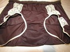 Vtg Brown Satin Nylon Brief Panty Granny Wide Gusset -8 Custom Lace