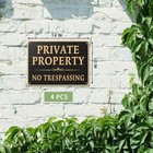 4 Pack Large Private Property No Trespassing Signs  10x14  Uv Ink Printing  1   
