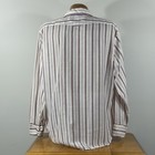 Vintage Pearl Snap Shirt Round Up Long Tail Striped Mens Size L 16 - 16 1 2
