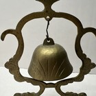 Vintage Chinese Brass Gong Bell And Stand With Hammer Temple Bell Asian