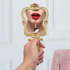 Vintage Handheld Gold Folding Metal Antique Hand Mirror Comb Set