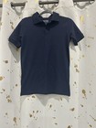 Galaxy Boys Navy Short Sleeve Uniform Polo Shirt Size 12 Polyester Piqu   Button