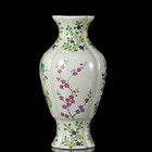 A Pair Chinese Pastel Porcelain Handpainted Exquisite Flower plant Vase 6090