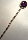 Antique Art Nouveau 14k Yellow Gold Purple Amethyst  2 3 4  Hat Pin  36