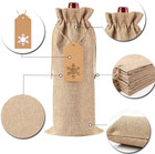 12 Pcs Burlap Wine Bags  Wine Bottle Gift Bags Reusable Jute Bottle Covers With