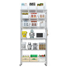 6 Tier Heavy Duty Wire Rolling Storage Shelf With Wheels Adjustable 35 x17 x78 