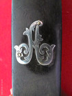 Antique Ebony Brush With Solid Silver Monogram  a   London 1905 