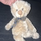 First   Main Plush Teddy Bear Stuffed Animal Tan Beige With Plaid Bow