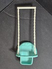 Vintage Fisher-price Dollhouse Baby Doll Swing Teal White Playset Accessory 1993