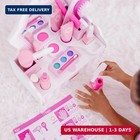 Melissa   Doug Wooden Beauty Salon Play Set  18-piece Vanity With Pretend Play T