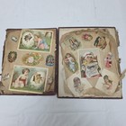 Antique Huge Lot Victorian Scrapbook Album Greeting Cards Ephemera Art Prints